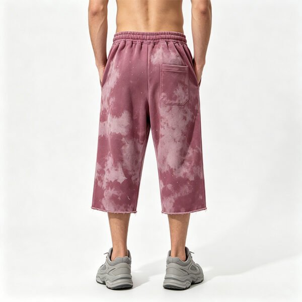 Custom Distressed Spray-Dye Cropped Graphic Pants - Style 4012A7 - product detail view 2