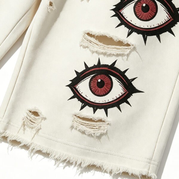 Custom Graphic Distressed Cropped Streetwear Pants - Style FB318C - product detail view 4 Custom Graphic Distressed Cropped Streetwear Pants - Style FB318C - product detail view 4