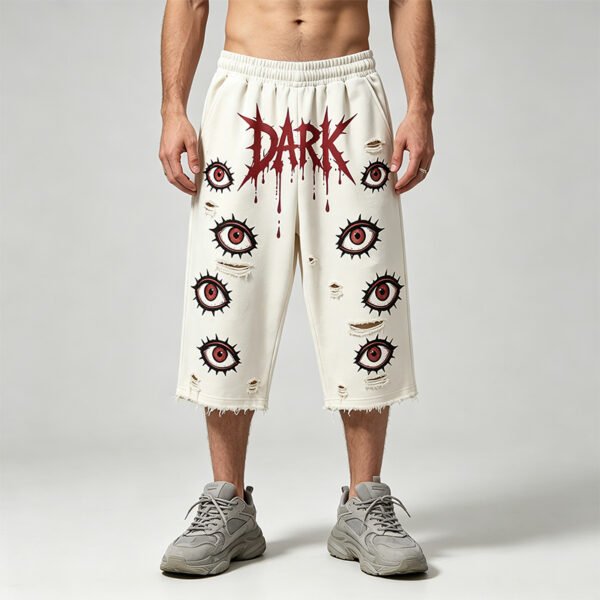 Custom Graphic Distressed Cropped Streetwear Pants - Style FB318C - product detail view 7 Custom Graphic Distressed Cropped Streetwear Pants - Style FB318C - product detail view 7