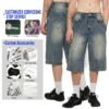 Custom 385G Distressed Cropped Wide-Leg Jeans - Style 1DCE77