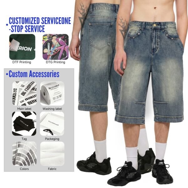 Custom 385G Distressed Cropped Wide-Leg Jeans - Style 1DCE77