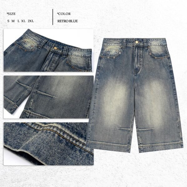 Custom 385G Distressed Cropped Wide-Leg Jeans - Style 1DCE77 - product detail view 2