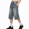 Custom 385G Distressed Cropped Wide-Leg Jeans - Style 1DCE77 - product detail view 13