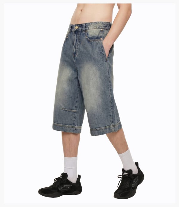Custom 385G Distressed Cropped Wide-Leg Jeans - Style 1DCE77 - product detail view 13