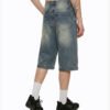 Custom 385G Distressed Cropped Wide-Leg Jeans - Style 1DCE77 - product detail view 14