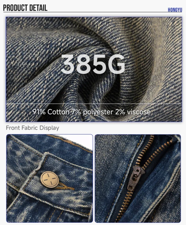 Custom 385G Distressed Cropped Wide-Leg Jeans - Style 1DCE77 - product detail view 8