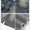 Custom 385G Distressed Cropped Wide-Leg Jeans - Style 1DCE77 - product detail view 9