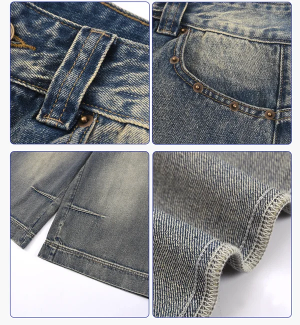 Custom 385G Distressed Cropped Wide-Leg Jeans - Style 1DCE77 - product detail view 9