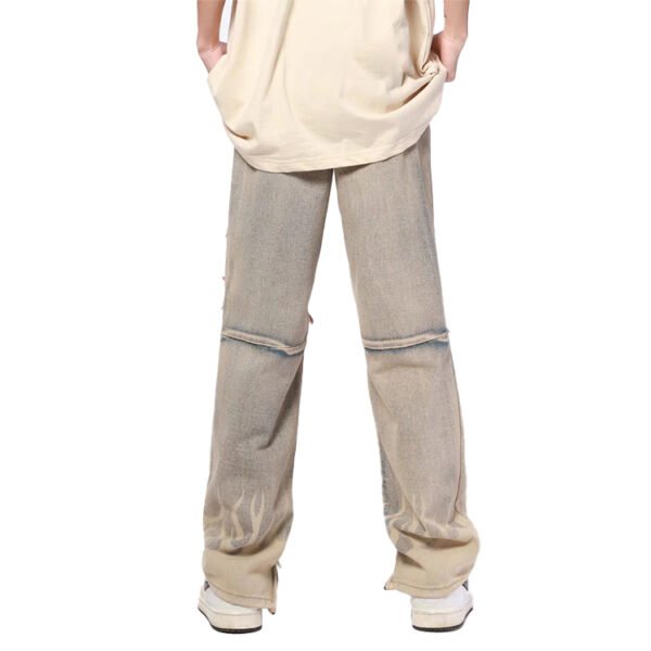 Custom Distressed Flame Panel Jeans | VWW-DNM-7918 - Style FF048E - product detail view 4 Custom Distressed Flame Panel Jeans | VWW-DNM-7918 - Style FF048E - product detail view 4