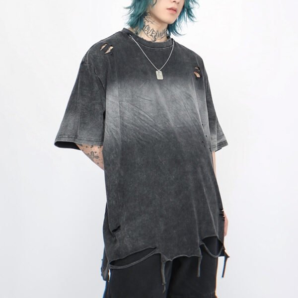 Custom Distressed Gradient Nap-Cut Street T-Shirt - Style AD28ED - product detail view 4 Custom Distressed Gradient Nap-Cut Street T-Shirt - Style AD28ED - product detail view 4