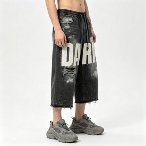 Custom Distressed Graphic Denim Shorts VVW-PS02 - Style 587BEB