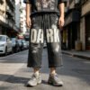 Custom Distressed Graphic Denim Shorts VVW-PS02 - Style 587BEB - product detail view 2