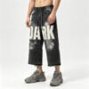 Custom Distressed Graphic Denim Shorts VVW-PS02 - Style 587BEB - product detail view 3