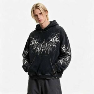 Custom Distressed Graphic Pullover Hoodie - Style 61D36A