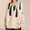 Custom Distressed Graphic Crewneck Knit Sweater VW-KN-CB7427 - Style CB7427 - product detail view 3