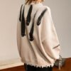 Custom Distressed Graphic Crewneck Knit Sweater VW-KN-CB7427 - Style CB7427 - product detail view 4