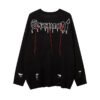 Custom Skeleton Graphic Distressed Knit Sweater 77EE - Style 77EE97 - product detail view 2