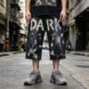 Custom Distressed Graphic Cropped Pants 715-01 - Style AF8552 - product detail view 3 Custom Distressed Graphic Cropped Pants 715-01 - Style AF8552 - product detail view 3