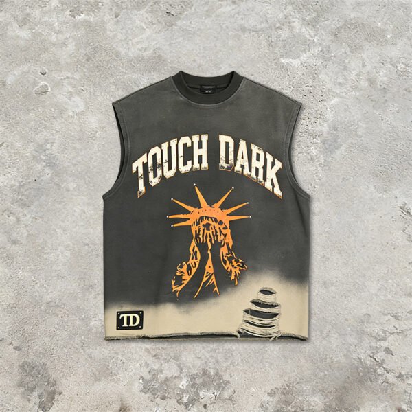 Custom Distressed Graphic Sleeveless Tank Top - Style 4EB1C8 Custom Distressed Graphic Sleeveless Tank Top - Style 4EB1C8