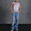 Custom Distressed Graphic Sleeveless Tank Top - Style 71032D - product detail view 3