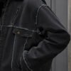 Custom Distressed Short Harrington Bomber Jacket - Style 4D52FF - product detail view 9 Custom Distressed Short Harrington Bomber Jacket - Style 4D52FF - product detail view 9