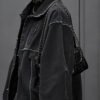 Custom Distressed Short Harrington Bomber Jacket - Style 4D52FF - product detail view 10 Custom Distressed Short Harrington Bomber Jacket - Style 4D52FF - product detail view 10