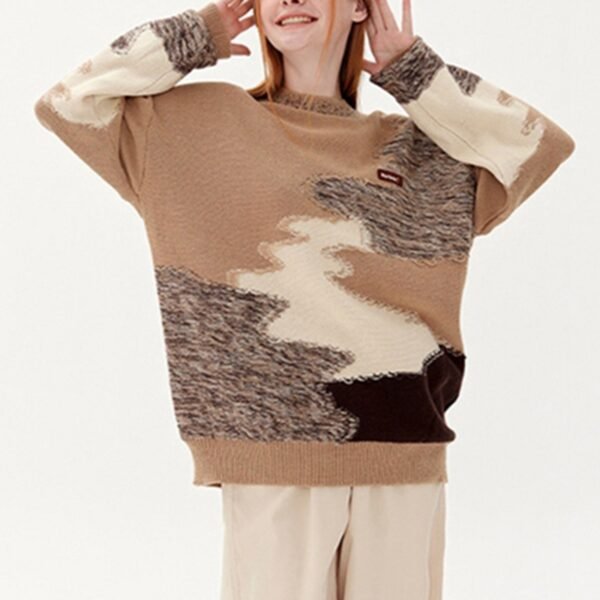 Custom Distressed Jacquard Knit Sweater - Style 8725C1 - product detail view 5
