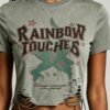 Custom Distressed Lace-Up Cropped T-Shirt - Style B38519 - product detail view 7