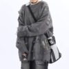 Custom Distressed Oversized Panel-Print Sweater - Style EB74B2 - product detail view 3