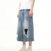 Custom Distressed Panel Denim Shorts - Style 5DF510 - product detail view 4