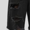 Custom Washed Distressed Panel Streetwear Shorts - Style 02B4FE - product detail view 2