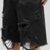 Custom Washed Distressed Panel Streetwear Shorts - Style 02B4FE - product detail view 10