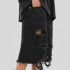 Custom Washed Distressed Panel Streetwear Shorts - Style 02B4FE - product detail view 12