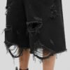 Custom Washed Distressed Panel Streetwear Shorts - Style 02B4FE - product detail view 14