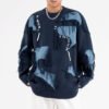 Custom Distressed Patchwork Knit Sweater - Style 9BD783 - product detail view 3 Custom Distressed Patchwork Knit Sweater - Style 9BD783 - product detail view 3