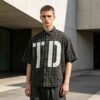 Custom Distressed Plaid Graphic Short-Sleeve Shirt - Style A82303 - product detail view 6 Custom Distressed Plaid Graphic Short-Sleeve Shirt - Style A82303 - product detail view 6