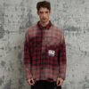 Custom Distressed Plaid Long-Sleeve Shirt - Style DAFAB6