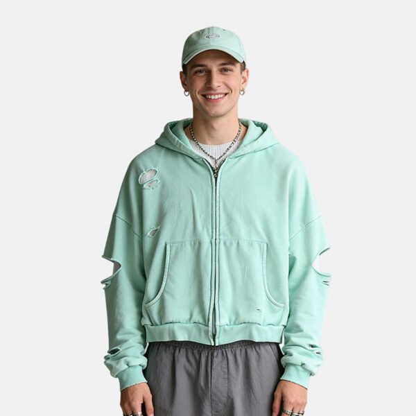 Custom Oversized Distressed Pullover Hoodie - Style AAFA6A - product detail view 2