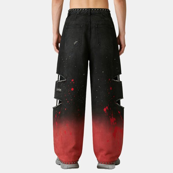 Custom Splatter Distressed Rhinestone Jeans - Style 8B98E4 - product detail view 4 Custom Splatter Distressed Rhinestone Jeans - Style 8B98E4 - product detail view 4