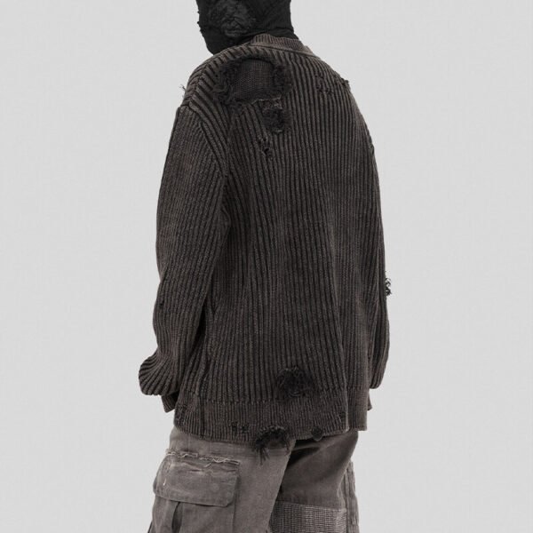 Custom Distressed Rib Knit Oversized Sweater - Style DBFE9E - product detail view 9 Custom Distressed Rib Knit Oversized Sweater - Style DBFE9E - product detail view 9