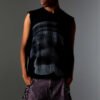 Custom Distressed Sleeveless Graphic Knit Sweater - Style 36DCBF - product detail view 2 Custom Distressed Sleeveless Graphic Knit Sweater - Style 36DCBF - product detail view 2