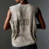 Custom Distressed Sleeveless Graphic Knit Sweater - Style 36DCBF - product detail view 3 Custom Distressed Sleeveless Graphic Knit Sweater - Style 36DCBF - product detail view 3