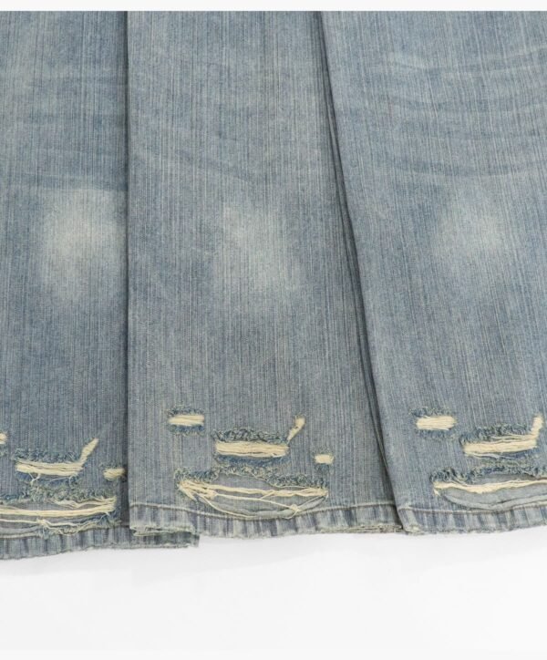 Custom Distressed Straight-Leg Denim Jeans 27011 - Style 96EBC6 - product detail view 14