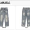 Custom Distressed Straight-Leg Denim Jeans 27011 - Style 96EBC6 - product detail view 9