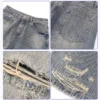 Custom Distressed Straight-Leg Denim Jeans 27011 - Style 96EBC6 - product detail view 8