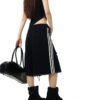 Custom Distressed Stripe Longline Shorts | - Style 6E8205 - product detail view 3