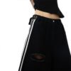Custom Distressed Stripe Longline Shorts | - Style 6E8205 - product detail view 4