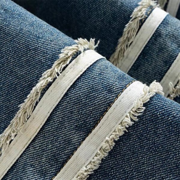 Custom Distressed Stripe Panel Denim Jeans - VWJ-682 - Style 5749BF - product detail view 5