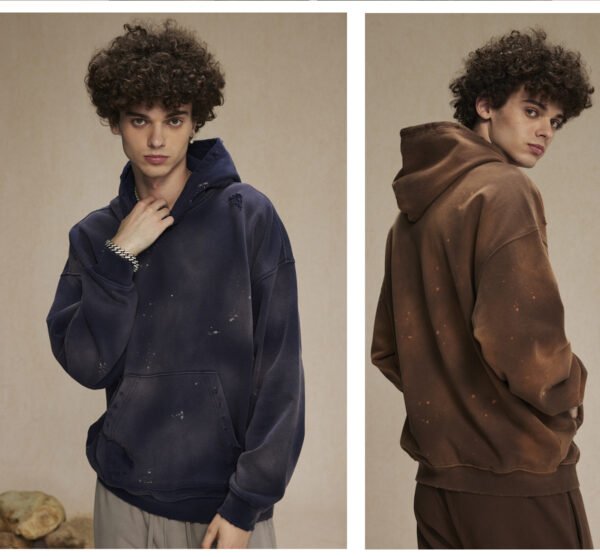 Custom 450 GSM Distressed Terry Pullover Hoodie 2532 - Style 5B3AFA - product detail view 17 Custom 450 GSM Distressed Terry Pullover Hoodie 2532 - Style 5B3AFA - product detail view 17
