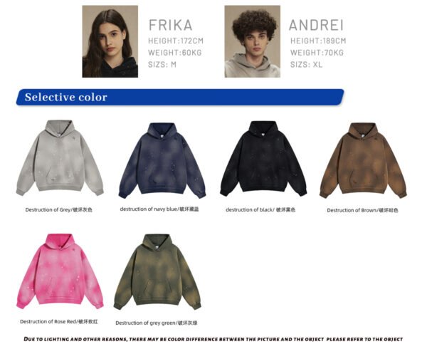 Custom 450 GSM Distressed Terry Pullover Hoodie 2532 - Style 5B3AFA - product detail view 7 Custom 450 GSM Distressed Terry Pullover Hoodie 2532 - Style 5B3AFA - product detail view 7